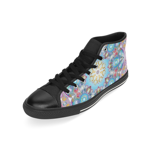 MANDALA DIAMONDS ARE FOREVER High Top Canvas Shoes for Kid (Model 017)