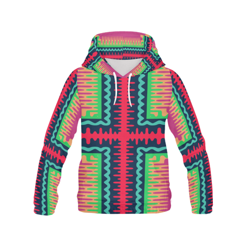Waves in retro colors All Over Print Hoodie for Women (USA Size) (Model H13)