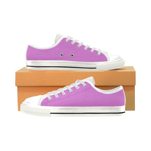 color orchid Low Top Canvas Shoes for Kid (Model 018)
