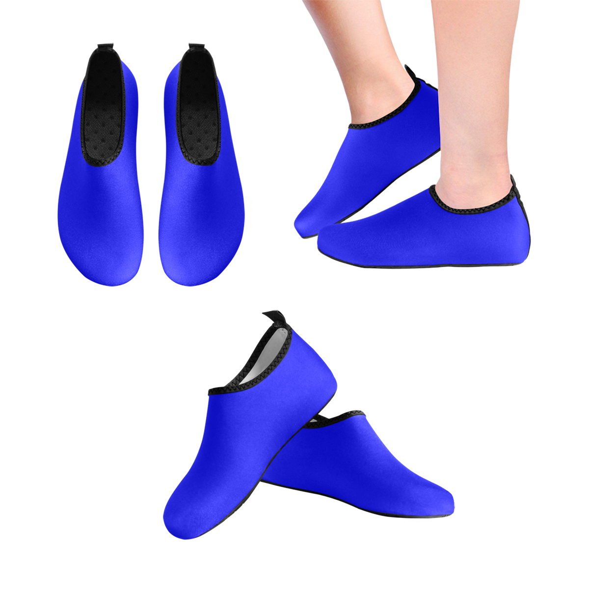color blue Kids' Slip-On Water Shoes (Model 056)