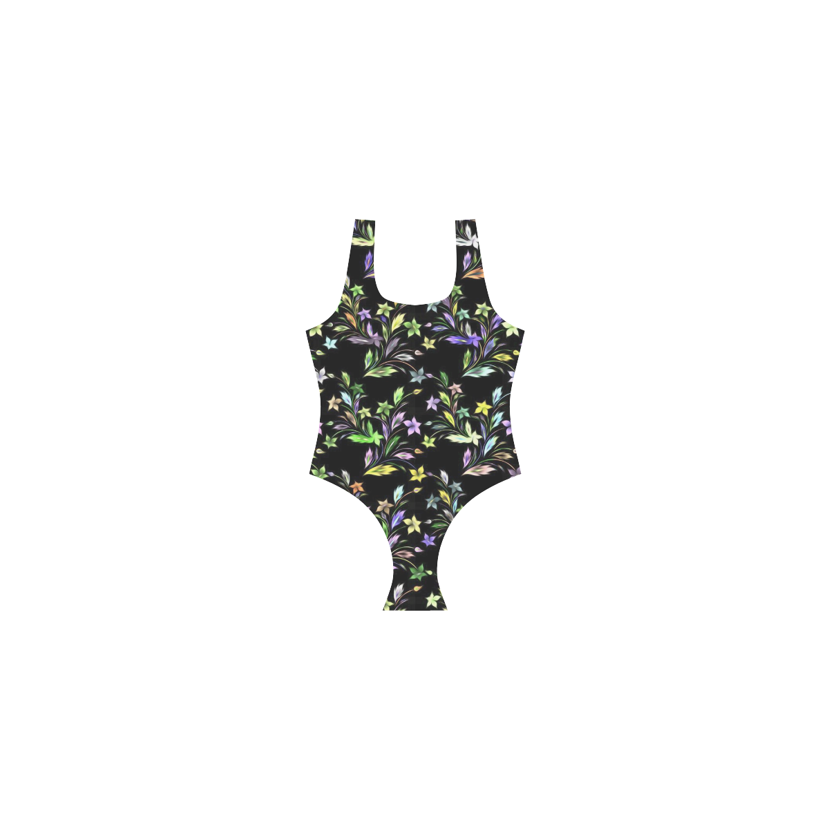 Vivid floral pattern 4182C by FeelGood Vest One Piece Swimsuit (Model S04)