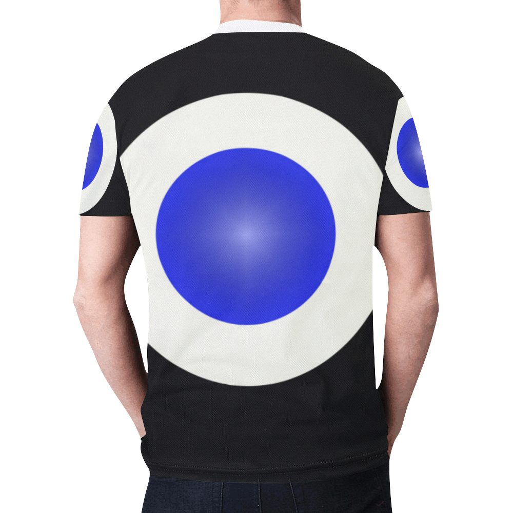blue and white circles New All Over Print T-shirt for Men/Large Size (Model T45)