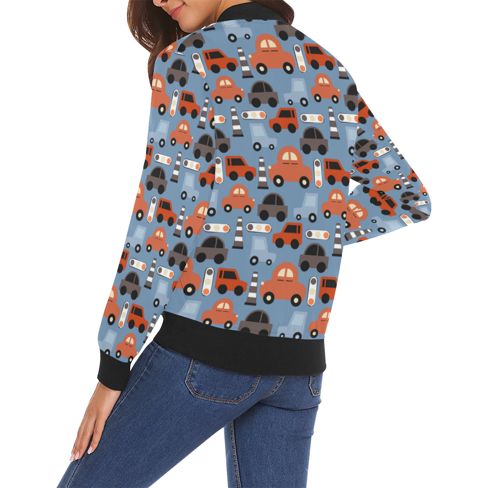 toy cars All Over Print Bomber Jacket for Women (Model H19)