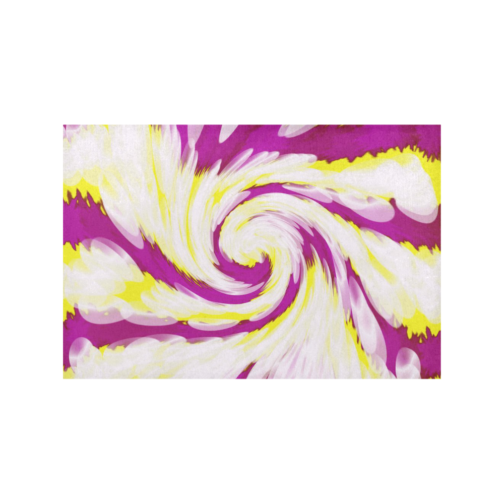 Pink Yellow Tie Dye Swirl Abstract Placemat 12’’ x 18’’ (Set of 4)