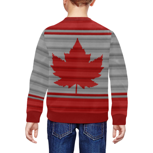 Canada Sweatshirts Kid's Winter Print All Over Print Crewneck Sweatshirt for Kids (Model H29)