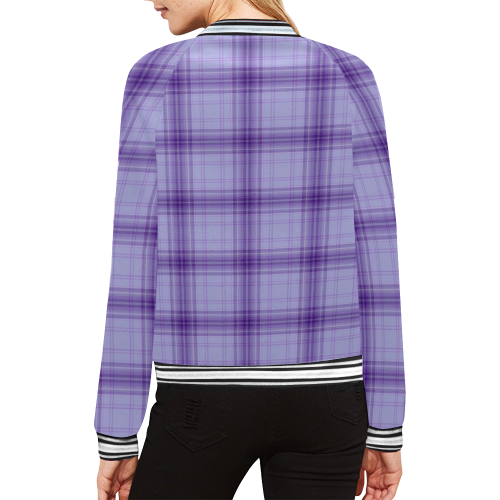purple-2079410 All Over Print Bomber Jacket for Women (Model H21)
