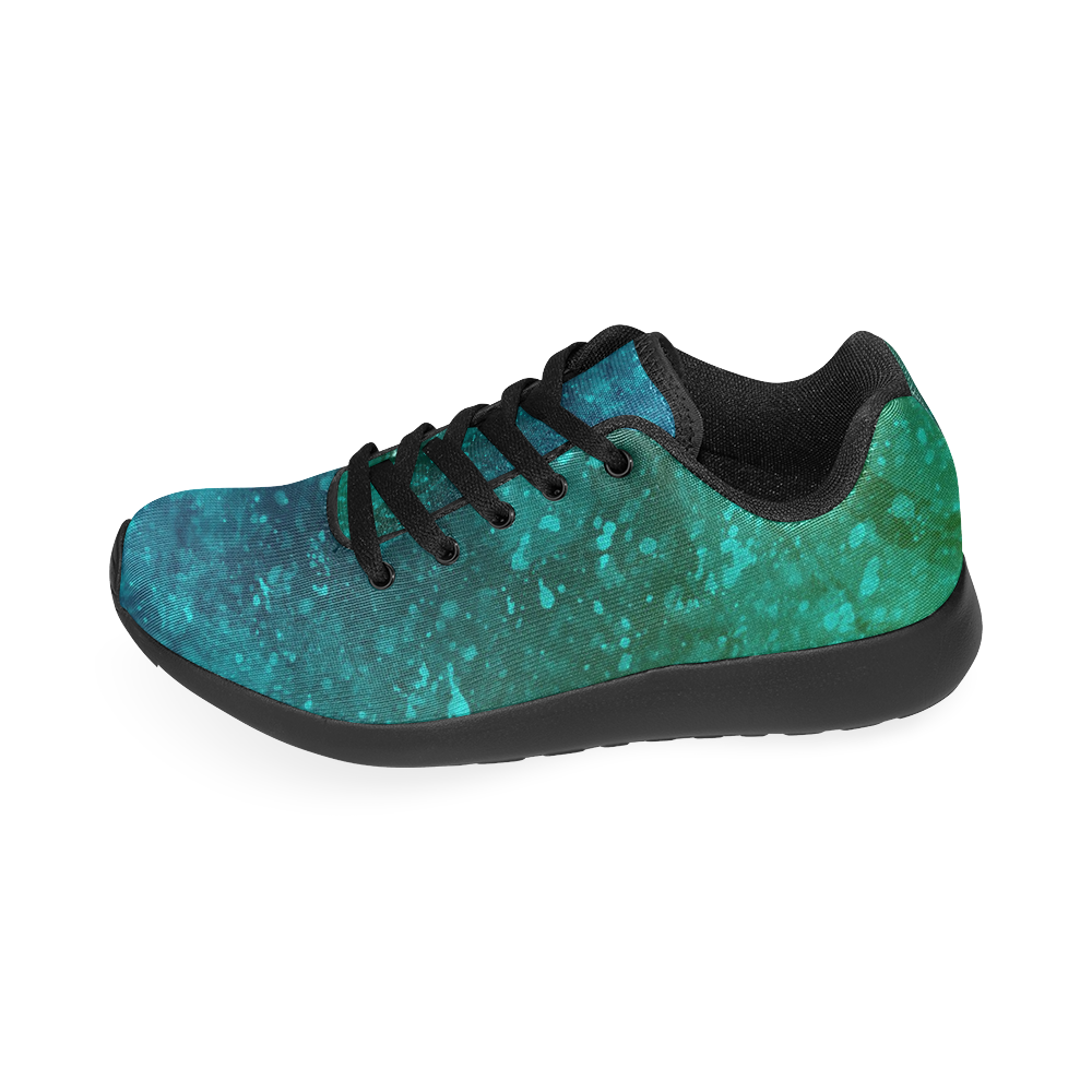 Blue and Green Abstract Kid's Running Shoes (Model 020)