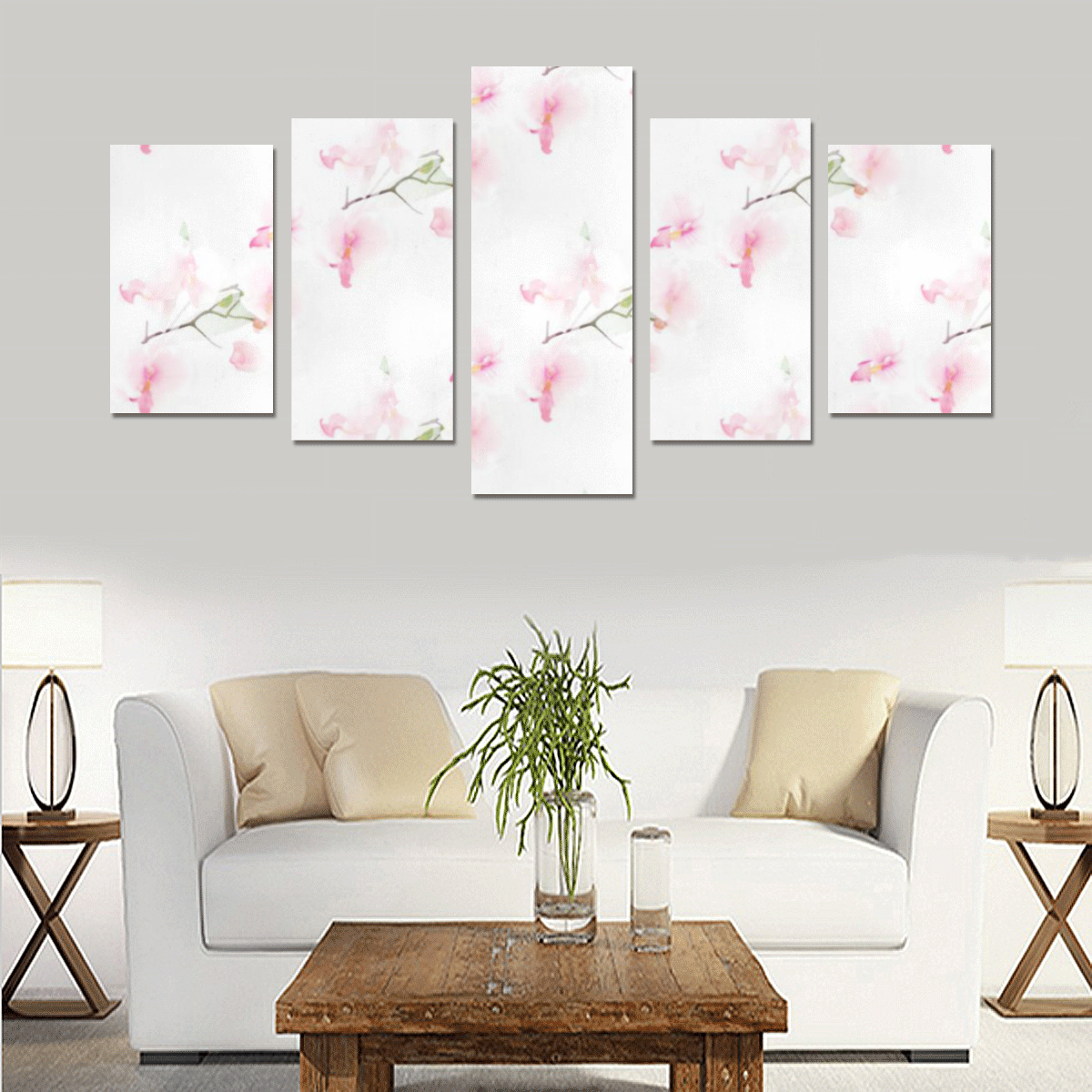 Pattern Orchidées Canvas Print Sets C (No Frame)