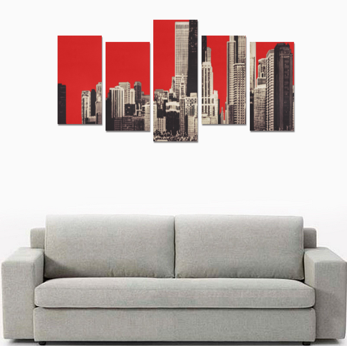 Chicago Skyline Canvas Print Sets E (No Frame)