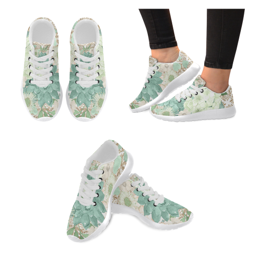 Luxury Greenery Shoes Women’s Running Shoes (Model 020)
