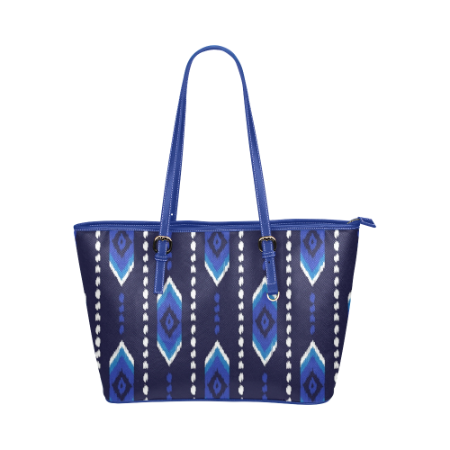 Aztec - Blue Leather Tote Bag/Small (Model 1651)