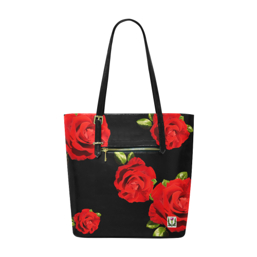 Fairlings Delight's Black Luxury Collection- Red Rose Handbag 53086f Euramerican Tote Bag/Small (Model 1655)