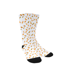 Hot Dog Pattern with Pinstripes Women's Custom Socks