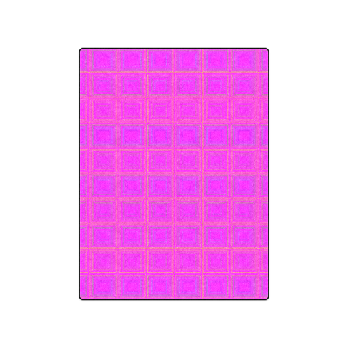Pink golden multicolored multiple squares Blanket 50"x60"