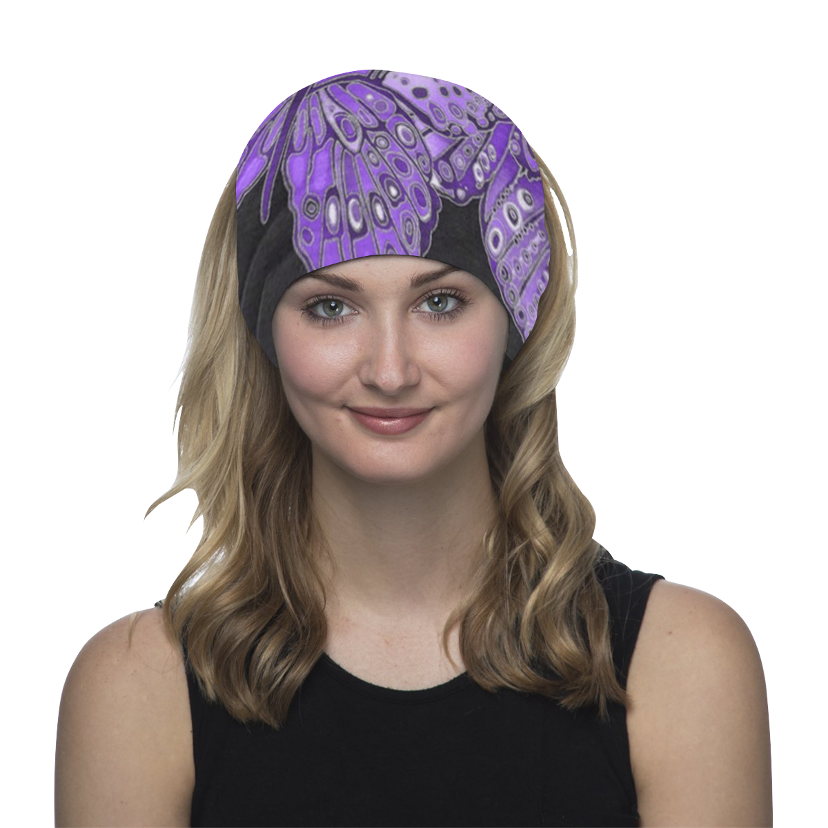 Purple Butterfly Pattern Multifunctional Headwear