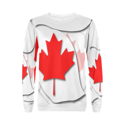Flag of Canada All Over Print Crewneck Sweatshirt for Women (Model H18)