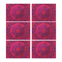 Indian Blanket Under Glass Fractal Abstract Placemat 14’’ x 19’’ (Set of 6)