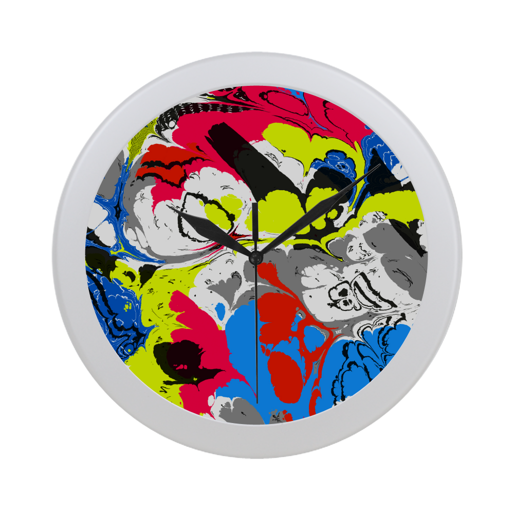 Colorful distorted shapes2 Circular Plastic Wall clock