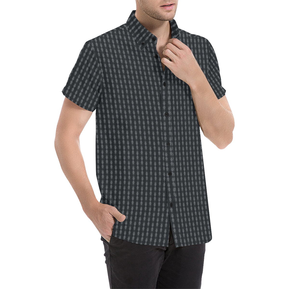Model #51c| Men's All Over Print Short Sleeve Shirt (Model T53)