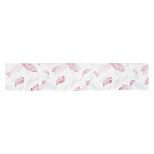 Watercolor Feathers Table Runner 14x72 inch