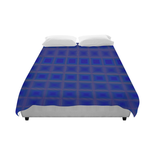 Royal blue golden multicolored multiple squares Duvet Cover 86"x70" ( All-over-print)