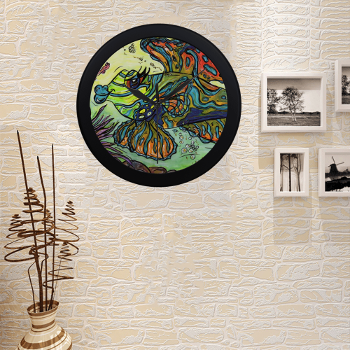 Mindy the Mandarin Fish clock Circular Plastic Wall clock