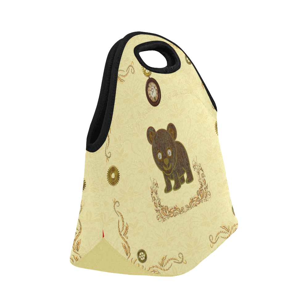 Steampunk Teddybear Neoprene Lunch Bag/Small (Model 1669)