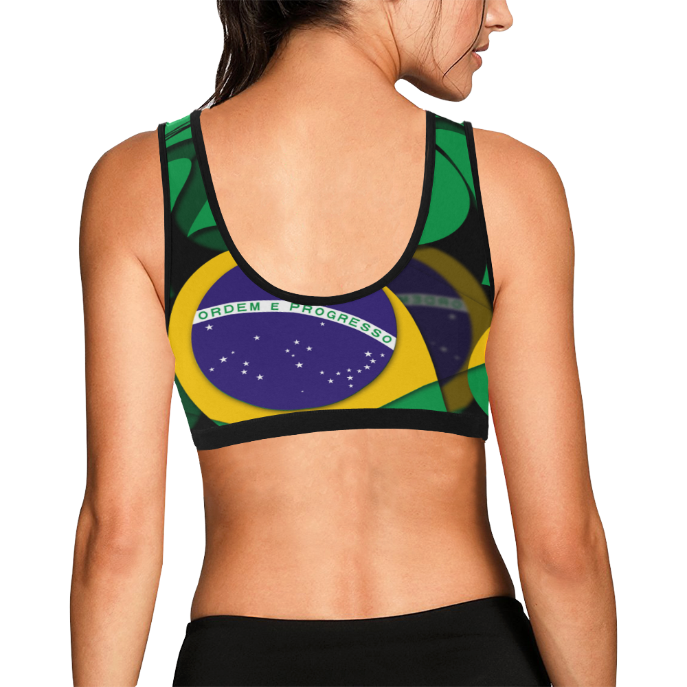 The Flag of Brazil Women's All Over Print Sports Bra (Model T52)