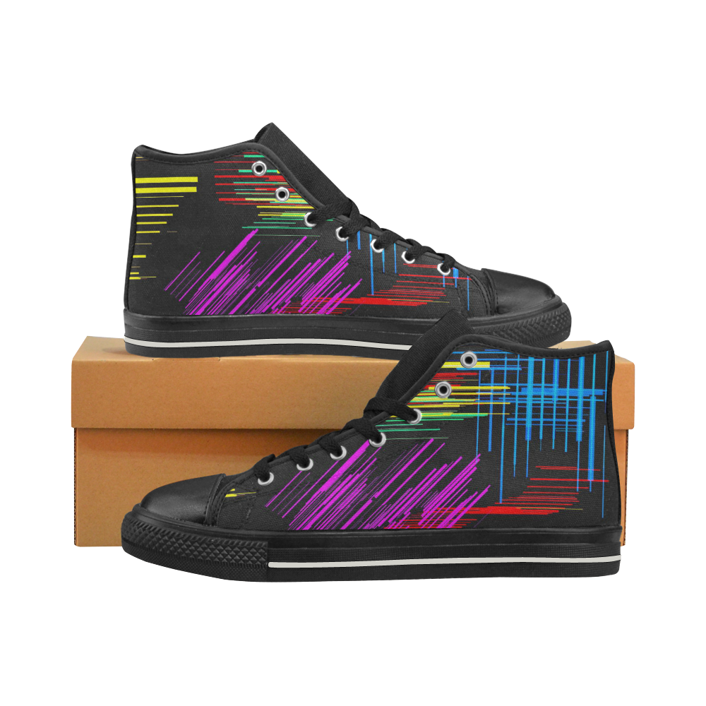 New Pattern factory 2A by JamColors Women's Classic High Top Canvas Shoes (Model 017)