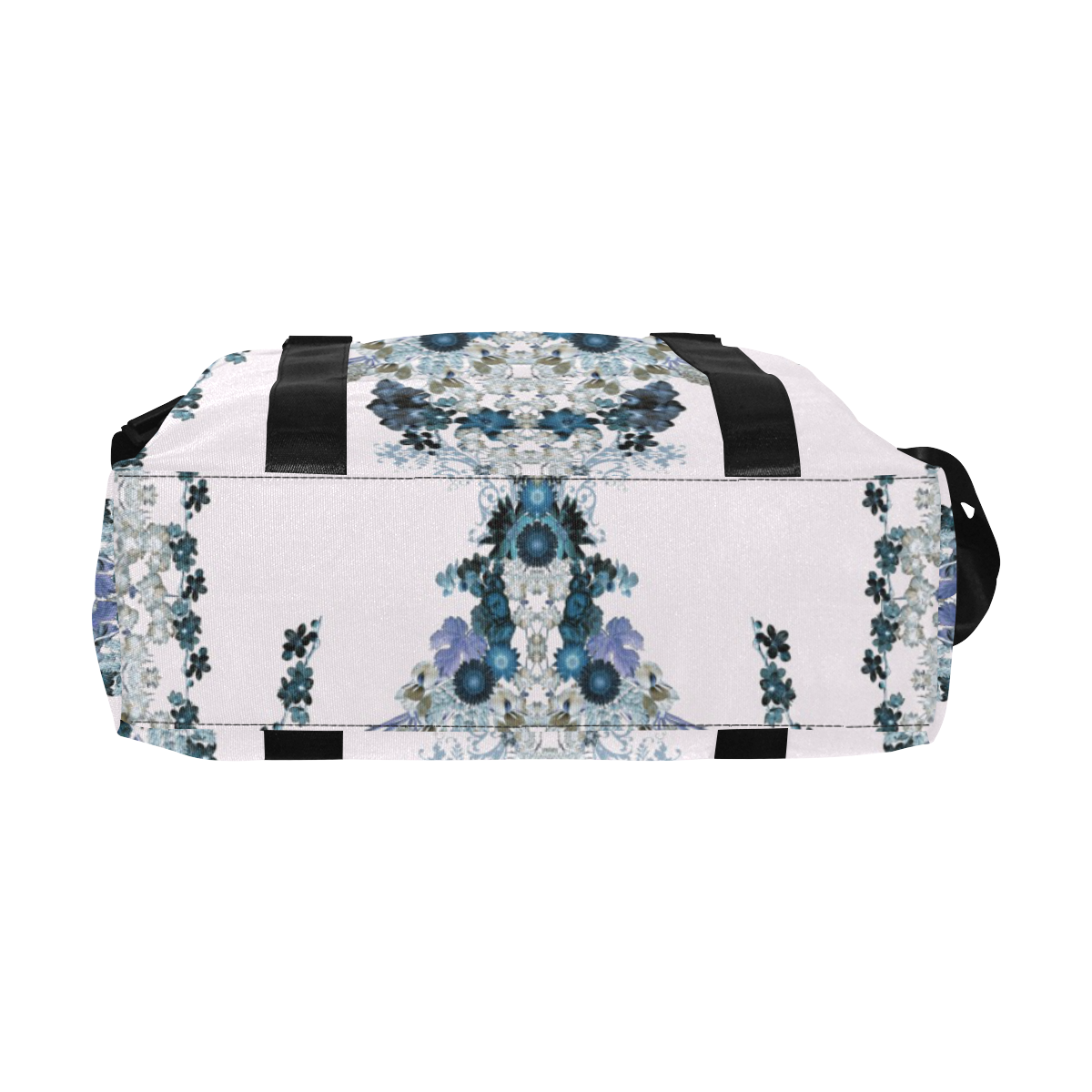 floral-black and peach Large Capacity Duffle Bag (Model 1715)