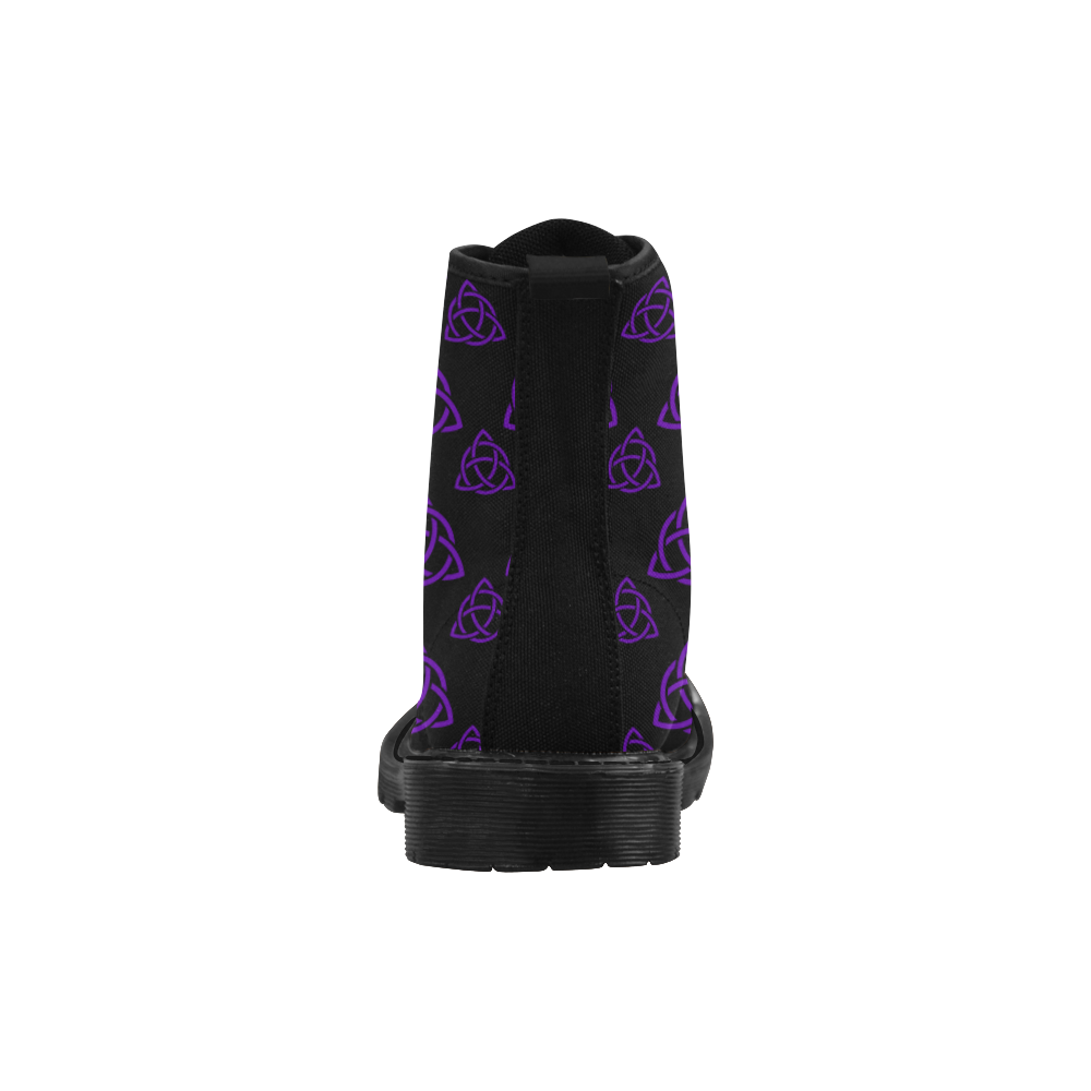 Black and Purple Triquetra Celtic Cheeky Witch Martin Boots for Women (Black) (Model 1203H)