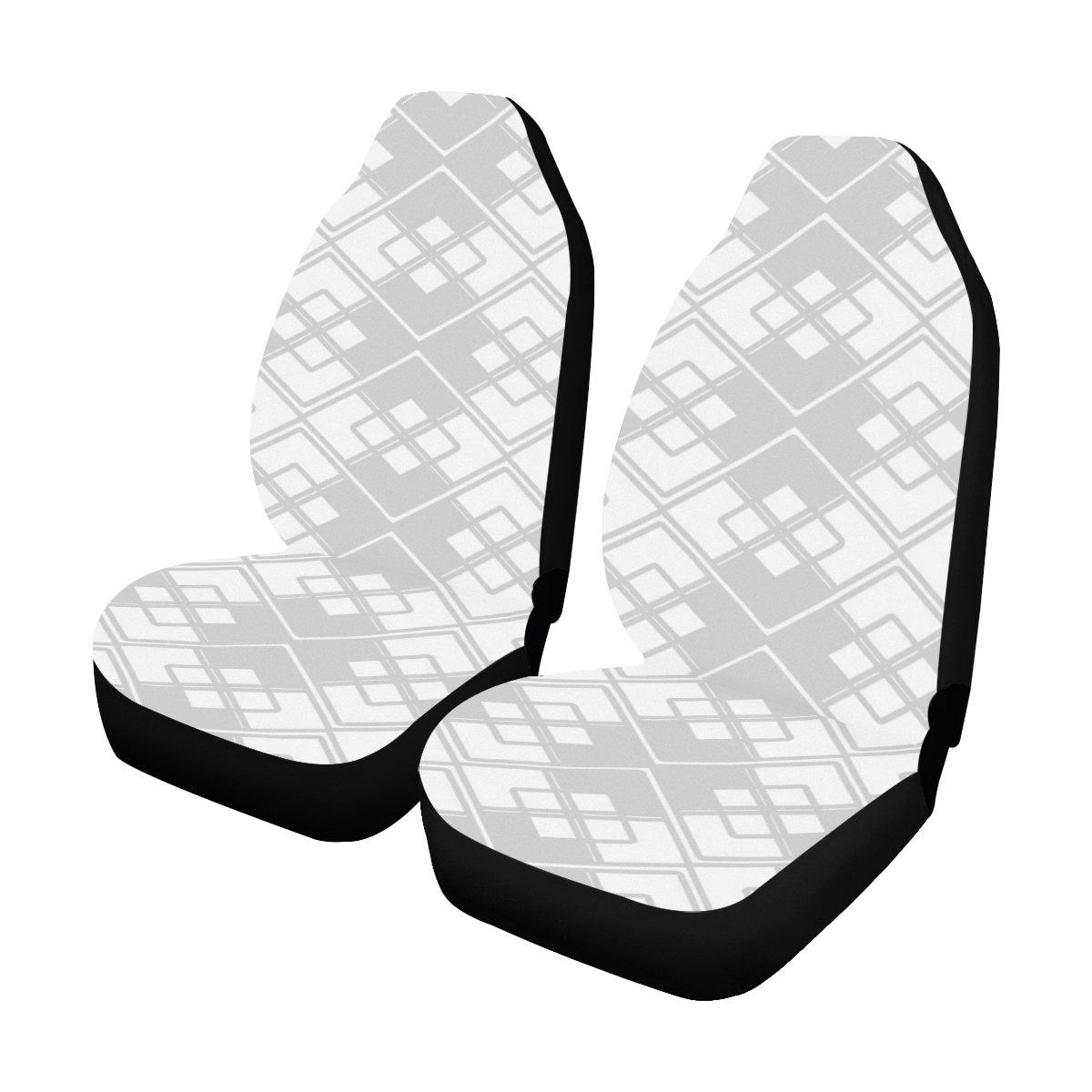 Abstract geometric pattern - gray and white. Car Seat Covers (Set of 2)