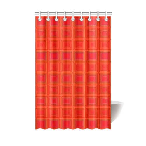 Red orange multicolored multiple squares Shower Curtain 48"x72"