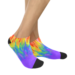 Flames Paint Abstract Purple Women's Ankle Socks