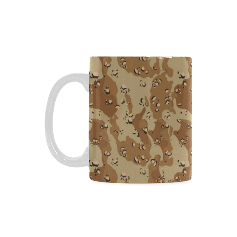 Vintage Desert Brown Camouflage White Mug(11OZ)