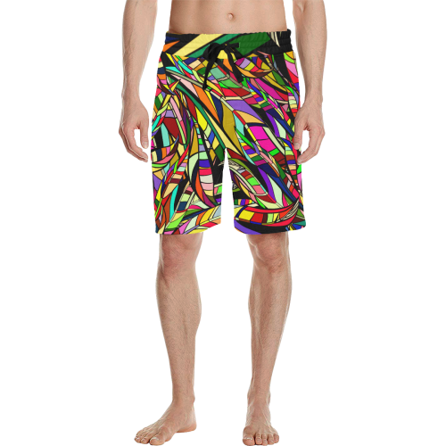 colorful abstract Men's All Over Print Casual Shorts (Model L23)