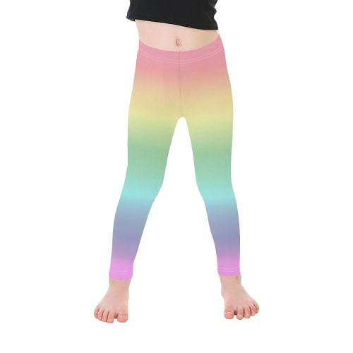Pastel Rainbow Kid's Ankle Length Leggings (Model L06)