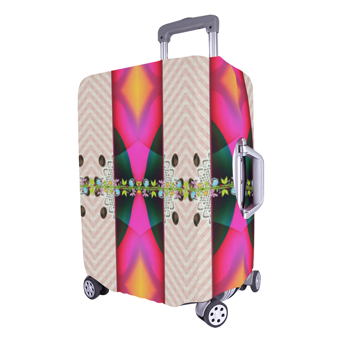 wraped suitcase- luggage with pattern-annabellerockz Luggage Cover/Large 26"-28"