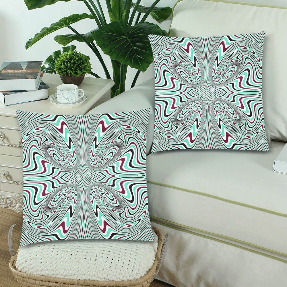 spiral Custom Zippered Pillow Cases 18"x 18" (Twin Sides) (Set of 2)