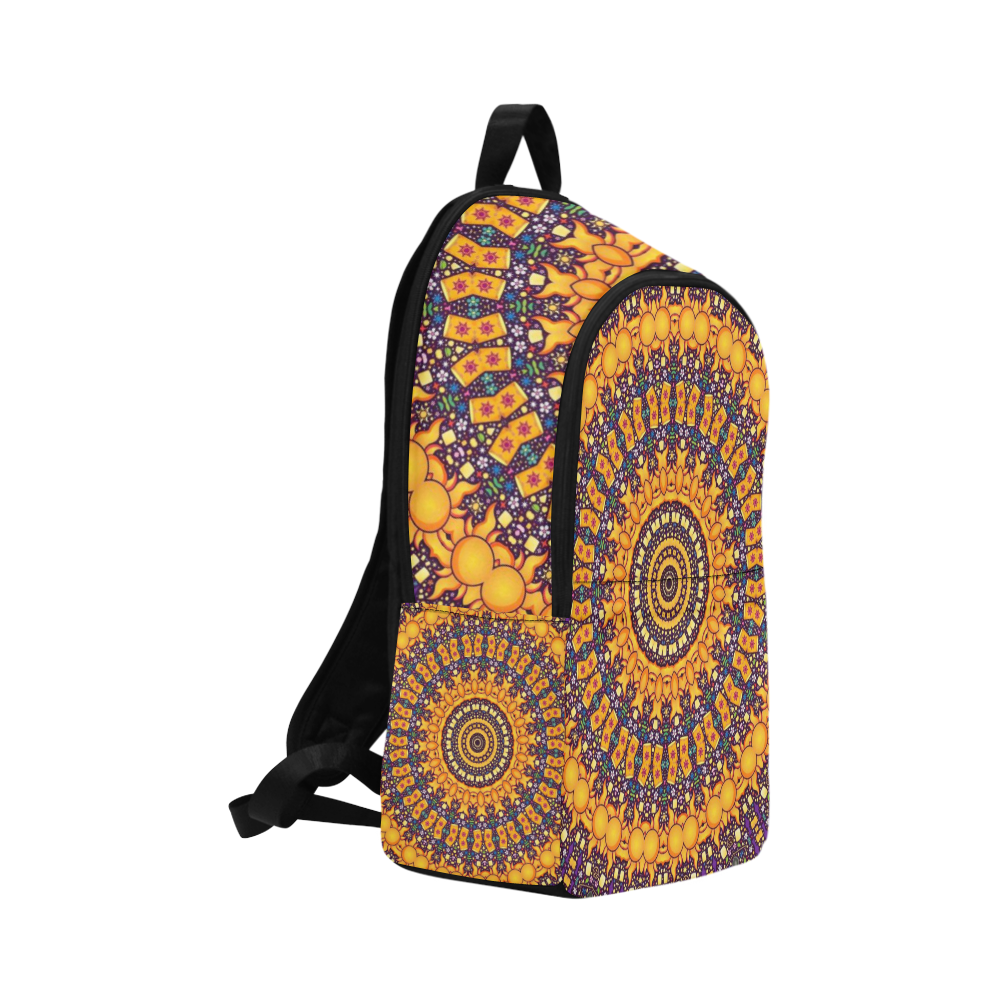 Woke Sun Fish Rave Mandala Festival Fabric Backpack for Adult (Model 1659)