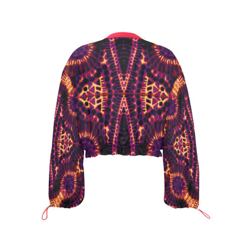 geometry 4 Cropped Chiffon Jacket for Women (Model H30)