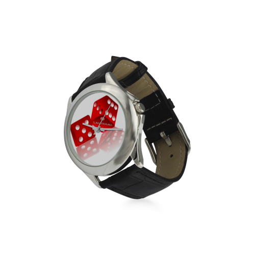 Las Vegas Craps Dice Women's Classic Leather Strap Watch(Model 203)