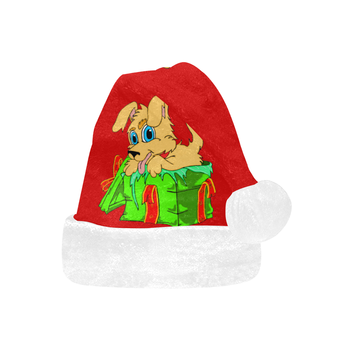 Christmas Puppy Red/White Santa Hat
