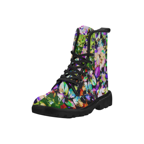 Foliage Patchwork #14 by Jera Nour Martin Boots for Women (Black) (Model 1203H)