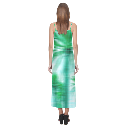 Palm Beach V-Neck Open Fork Long Dress(Model D18)