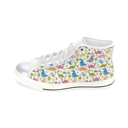 Dinosaur Pattern High Top Canvas Shoes for Kid (Model 017)