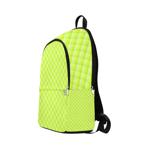 Yellow and green plaid pattern Fabric Backpack for Adult (Model 1659)