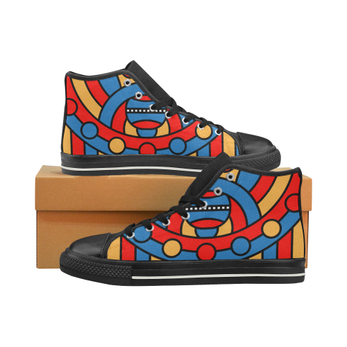 Aztec Maasai Lion Tribal High Top Canvas Shoes for Kid (Model 017)