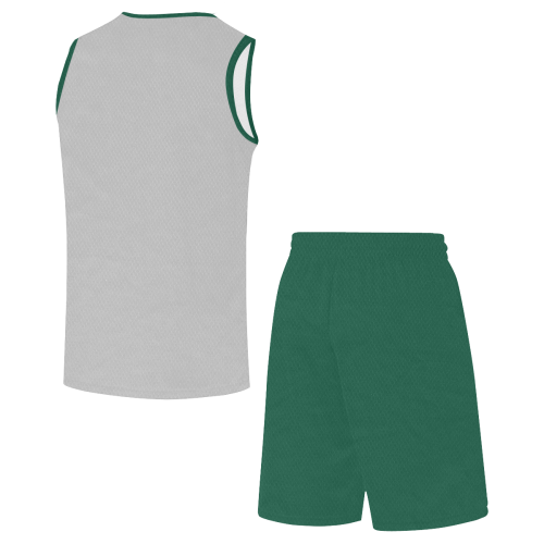 Football and Football Helmet Sports Green and Gray All Over Print Basketball Uniform
