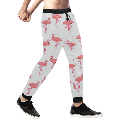 Classic Pink Flamingo Pattern Men's All Over Print Sweatpants (Model L11)